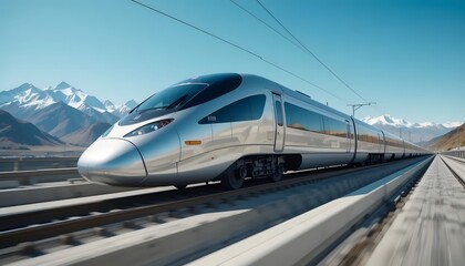 Fototapeta premium High Speed Train on Elevated Tracks