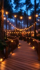 Fototapeta premium Misty Pathway at Night