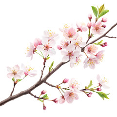 Obraz premium Beautiful Cherry Blossom Branch isolated on transparent background png