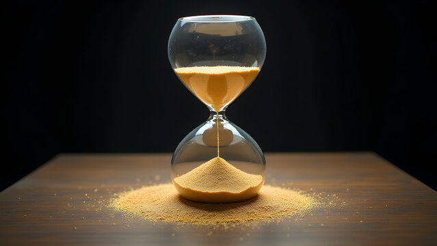 Temporal hourglass stuck in endless deja-vu loops within a crystal loop frame that emphasizes eternal recurrence.