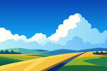 Obraz premium summer landscape with road