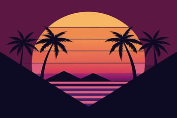 tropical beach with palm trees