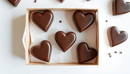 Heart-shaped chocolate treats in a box