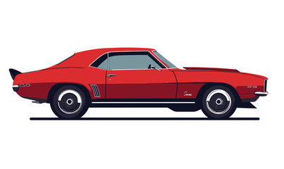 Vintage American Muscle Car Vector Illustration - Classic Retro Custom Design Art