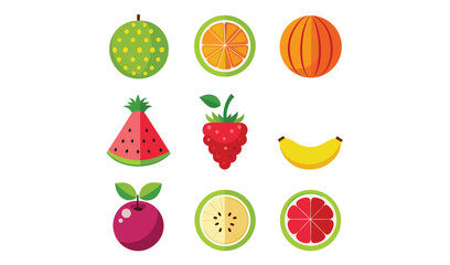 Fototapeta premium -a-clean-grid-of-fruits-on-a-white-background
