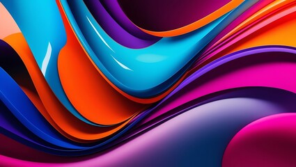 Fototapeta premium Vivid Abstract Swirls in Striking Bold Colors, Perfect for Contemporary Art and Digital Design
