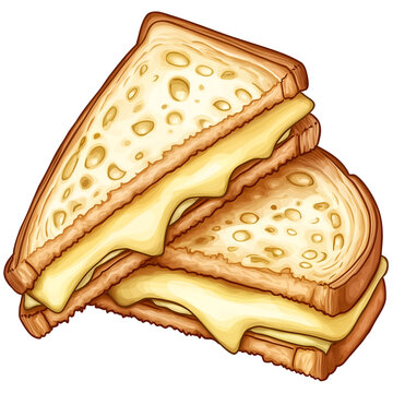 grilled cheese sandwich stack, golden, appetizing clip art preview