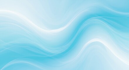 Fototapeta premium Serene Blue Abstract Waves Soft Light. AI Generated