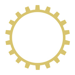 Golden gear shape icon. Vector sign. Engineering symbol