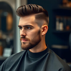 Fototapeta premium men's new trending hairstyle 2025