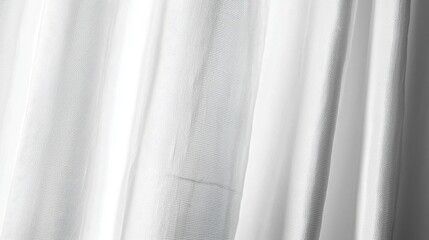 White Curtains Drape Gently Creating Textured Patterns Of Soft Light