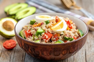 Warm quinoa salad with vegetables