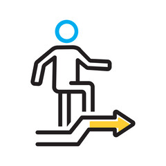 Vector multi color icon for Step by step