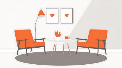 Fototapeta premium Modern living room with two chairs.