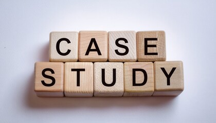Wooden blocks forming the words 'Case Study', perfect for educational or professional presentations and analyses.
