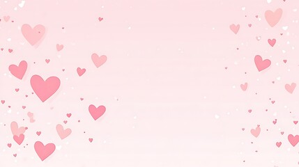 Pink Hearts Valentines Background. (2)