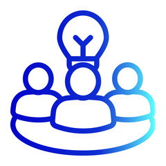 People Icon Line Gradient Style for Team Building Pack Icon Themes