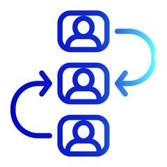 Fototapeta premium Group Dynamics Icon Line Gradient Style for Team Building Pack Icon Themes
