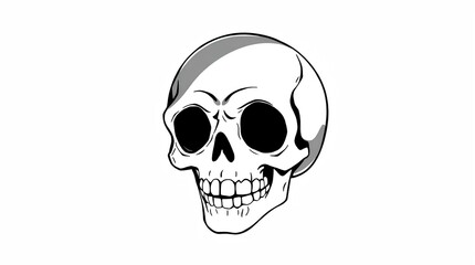 Fototapeta premium Skull minimalist monochrome black white artistic illustration sharp simple bold edgy clean modern dark mystery stylish aesthetic graphic striking skull design creative haunting unique surreal expressi