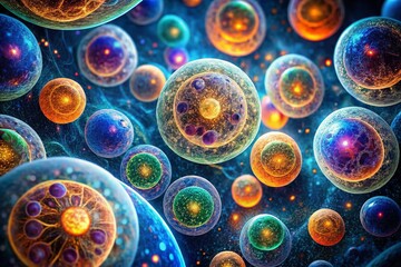 Microscopic Cellular Landscape: Long Exposure Study of Cell Division