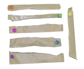 Tear off tape with pins on transparent background