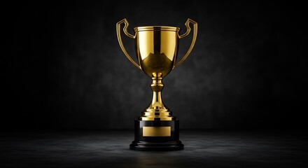 輝ける金色のトロフィー、闇に浮かび上がる威厳。