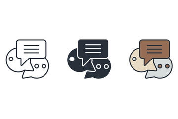 live chat icons isolated on White Background. Flat style design