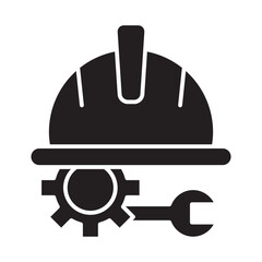 Obraz premium Safety Helment and gear Glyph