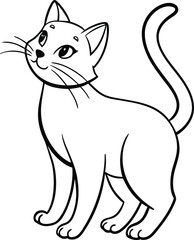 Cute cartoon cat coloring page design