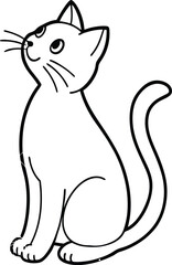 Cute cartoon cat coloring page design