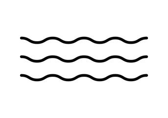 Icono negro de trazo ondulado representando mar