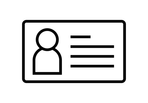 Icono negro de carnet identificativo en fondo blanco