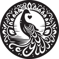 vector illustration of an abstract peacock 