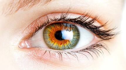 Close-up of a captivating eye, displaying a unique blend of colors