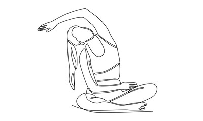 continuous Line art of Woman Yoga Pose