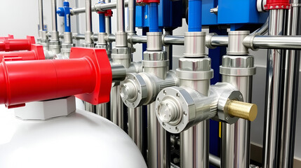 Part of Water purification filter equipment with metal pipes