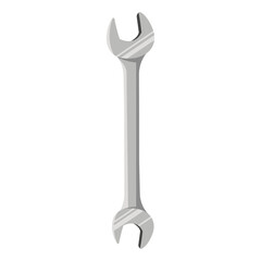 Open-end wrench tool in a simple graphic style on a white background. Concept of repair, maintenance, and mechanical work. Vector illustration