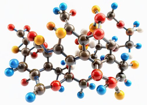 Panoramic Microscopic View of Citicoline (CDP-choline) Molecule Skeletal Formula
