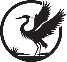 stork on white background