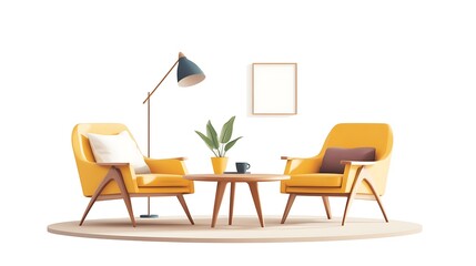 Midcentury modern living room. (3)