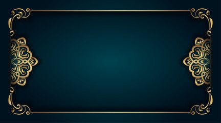 gold decorative frame and mandala