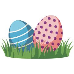 Easter eggs in grass
