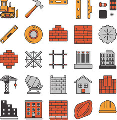 Solid icon set vector  