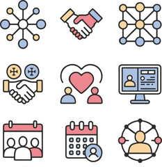 Solid icon set vector  