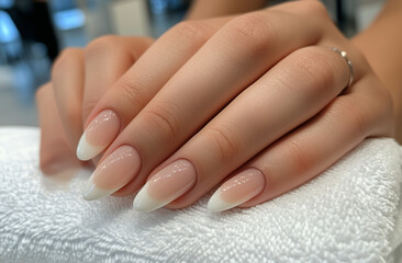Naklejka premium care for sensuality woman hands, manicure