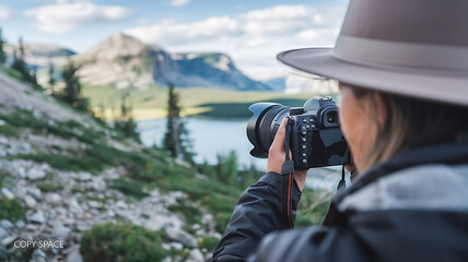 Mountain landscape grapher DSLR scenic view nature adventure travel capture moment