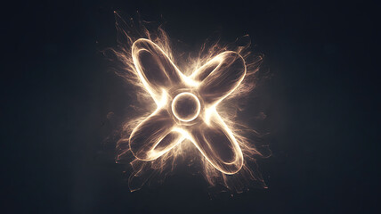Abstract energy vortex glowing particles dynamic design