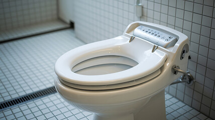 Modern white bidet toilet clean and functional