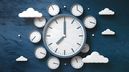 Time management multiple clocks cloud-based scheduling