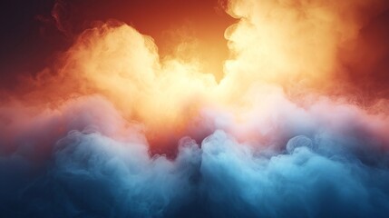 Obraz premium Abstract Colorful Smoke Clouds Background Vivid Orange and Blue Haze Texture